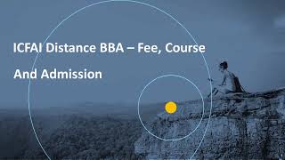 ICFAI Distance BBA Fee, Course, Admission