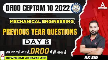 DRDO CEPTAM 10 Previous Year Question Paper #8 | DRDO Mechanical Engineering | DRDO CEPTAM 10 2022