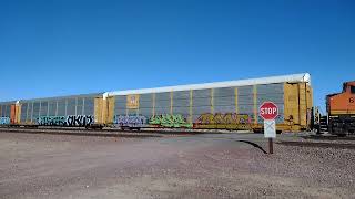 EB Union Pacific Colorful Intermodal/Intermodal Train With BNSF In Daggett Ca! #bigbossrailfanner