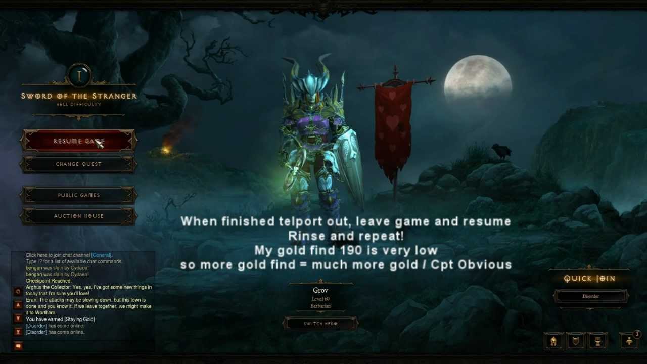 Diablo 3 gold farming up to 600k gold/hour