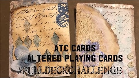 Making ATC’s or Altered playing cards papercraft- craft with me- #fulldeckchallenge #atc #mixedmedia