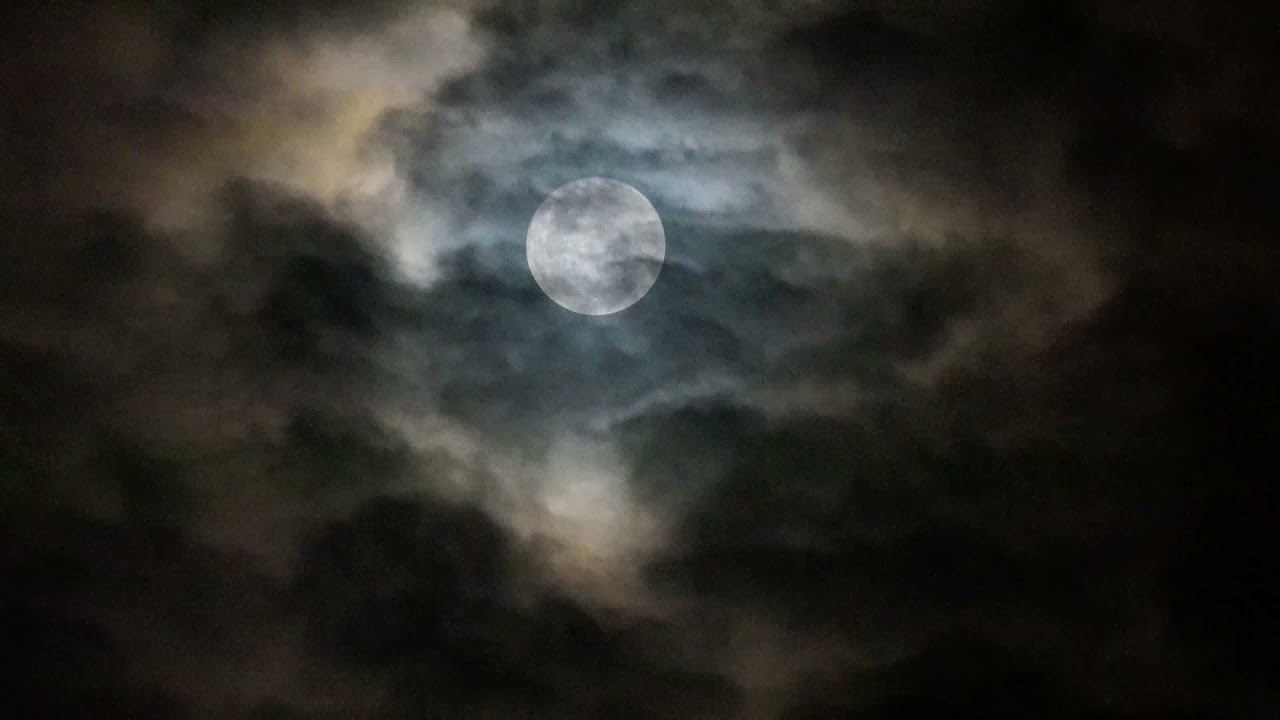 Cloudy night sky 1 hour