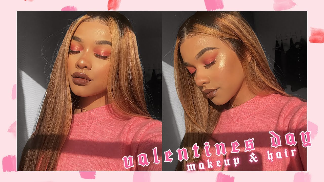 Pink Valentines Day Makeup & Hair