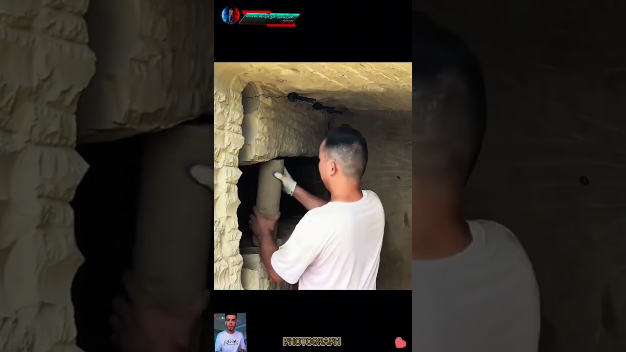 Watch this person digging a house out of a large rock; see the result at the end.