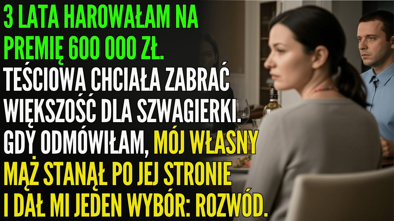 „Oddaj 600 000 zł szwagierce albo się rozwodzimy” – powiedział mój mąż przy kolacji