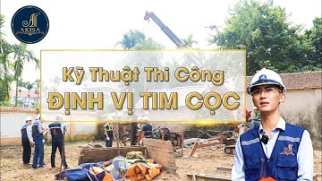 Thi công Định vị tim cọc Biệt thự 2 tầng Tân cổ điển tại Mê Linh