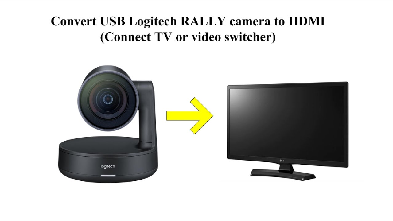 How to Convert Logitech USB RALLY camera to TV (HDMI output) | connect TV  or video switcher - YouTube