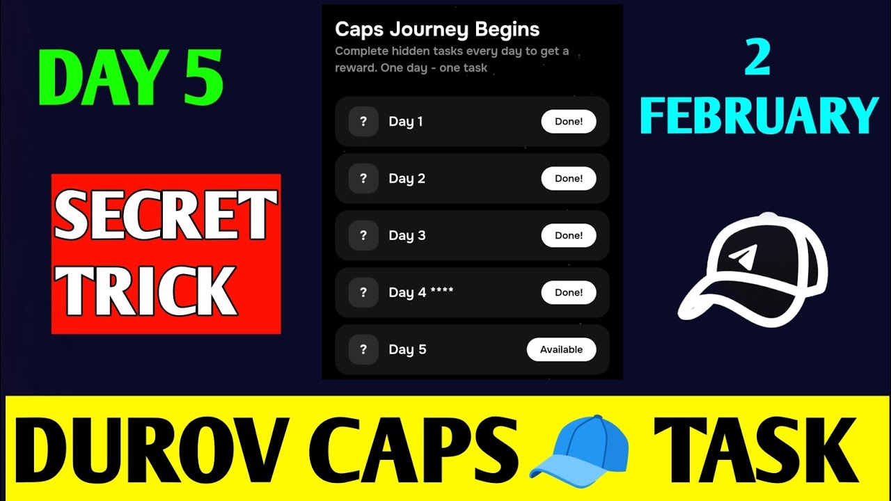 Task 6 Cap Caps Airdrop Hidden Task | How To Complete Caps Hidden Task Day 5 | New ...