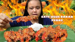 MUKBANG SATE CHICKEN ENGLISH VERY SPICY || Baked more delicious🤤🔥