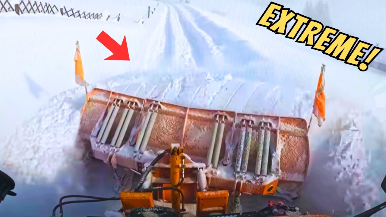 EXTREME! deep snow plowing snow with tractors (UP TO 15 FEET!)