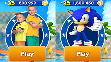 Sonic Dash vs Vlad & Niki Run - All Characters Unlocked Android Gameplay
