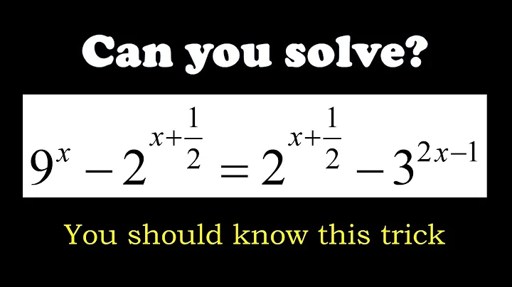 💥Nice Exponential Equation | You should know this trick | math olympiad training
