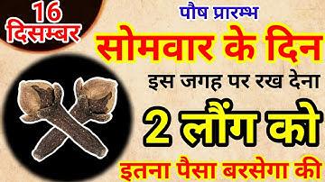 16 दिसम्बर सोमवार पौष प्रारम्भ के दिन 2 लौंग से करें ये 1 उपाय Pradeep Ji Mishra