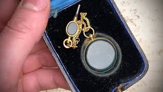 Decorative Lady Antique Pendant Watch With Jasper Back Cover And Key