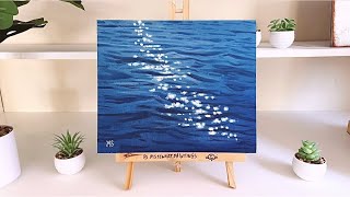 ACRYLIC PAINTING TUTORIAL - How to paint water in acrylics - Water acrylic painting for beginners