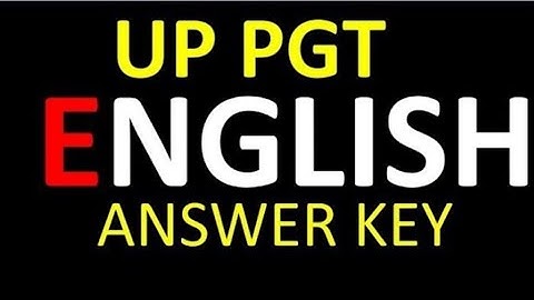 UP PGT ENGLISH ANSWERKEY 2021
