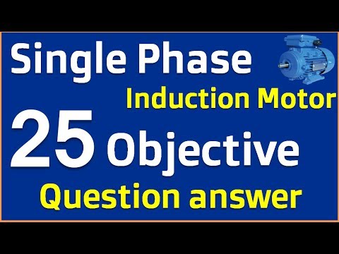 Single phase Induction motor 25 objective types questions and answer in Hindi in electrical