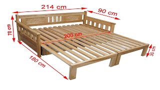 Ghế Kéo Ra Thành Giường Gỗ Kích Thước Lớn 1m8 x 2m - Chair Pulls Out Like A Bed  Size 180 x 200 cm