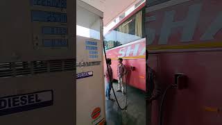 Diesel filling in eicher bus