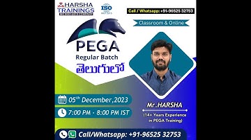 Pega Training తెలుగులో  | Pega New Batch Starts from Dec 05th  7PM IST | Joining Details Below