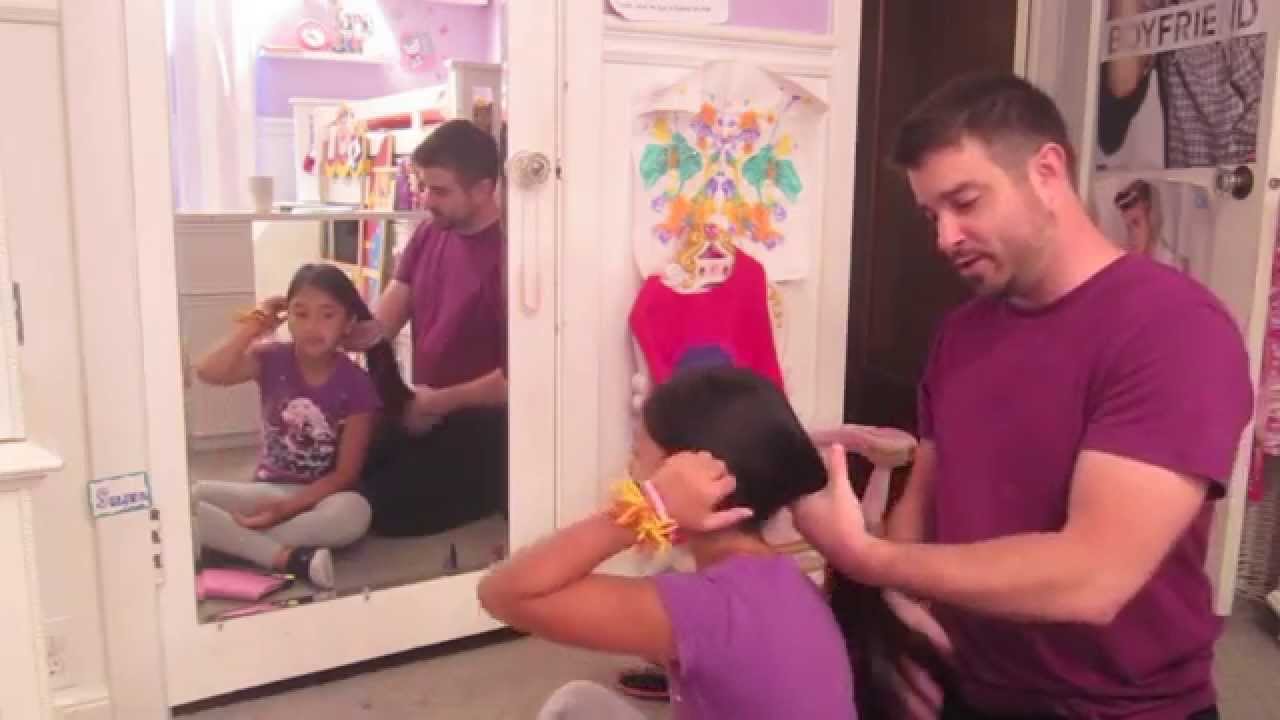 Dad Does Hair, Spinning Bun Hairstyle | Hairstyles For Girls - Princess  Hairstyles