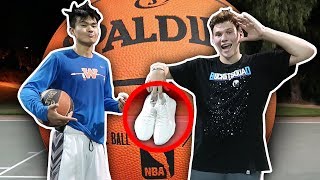 1 V 1 VS COLLEGE BASKETBALL PLAYER FOR YEEZYS!!