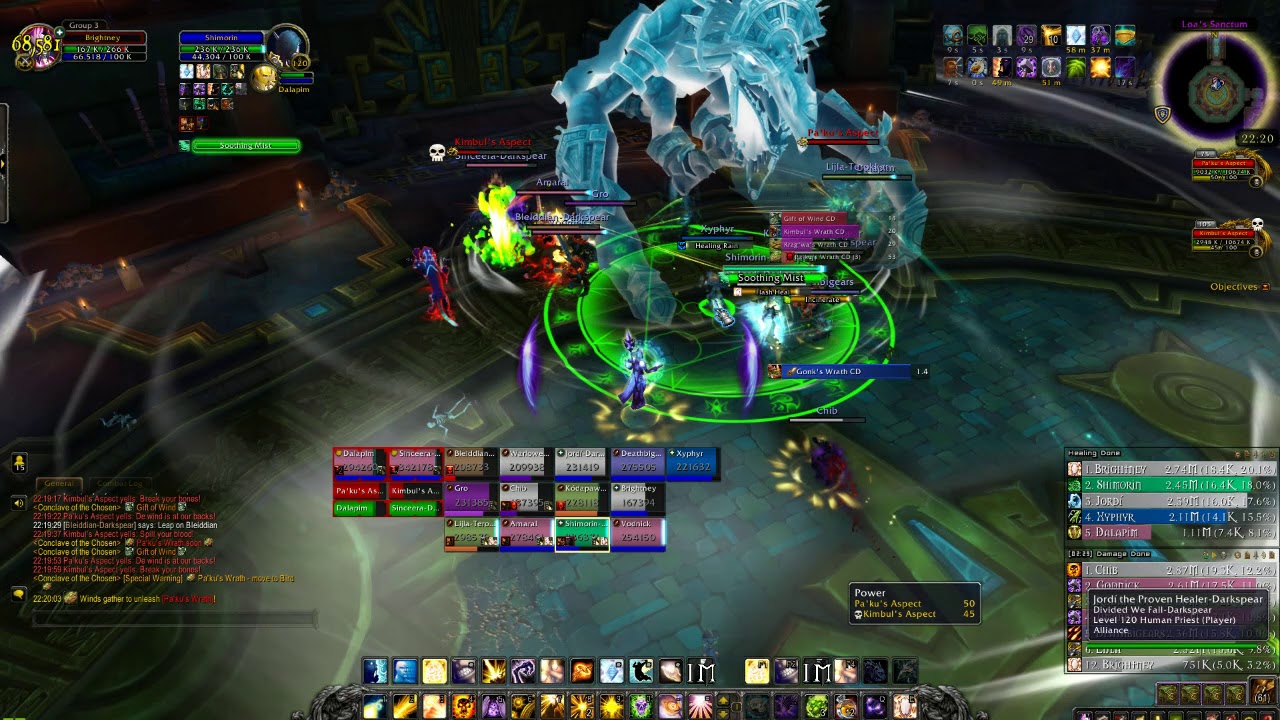 World Of Warcraft. Dazar'Alor Heroic. Conclave of the Chosen. Disc priest POV