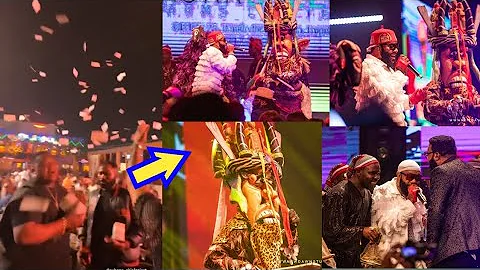Chief Priests Rain Dollars On Masquerade As Kcee Storm Xhrine Owerri With Ogene Cultural Praise
