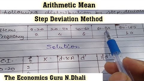 Arithmetic Mean by Step Deviation Method l Continuous series l example l Formula