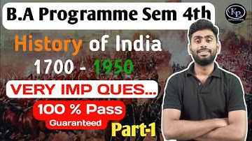 History-1700-1950 IMP.Q. PART-1| Ba 4th Sem | @KpEducationHub #sol #ncweb