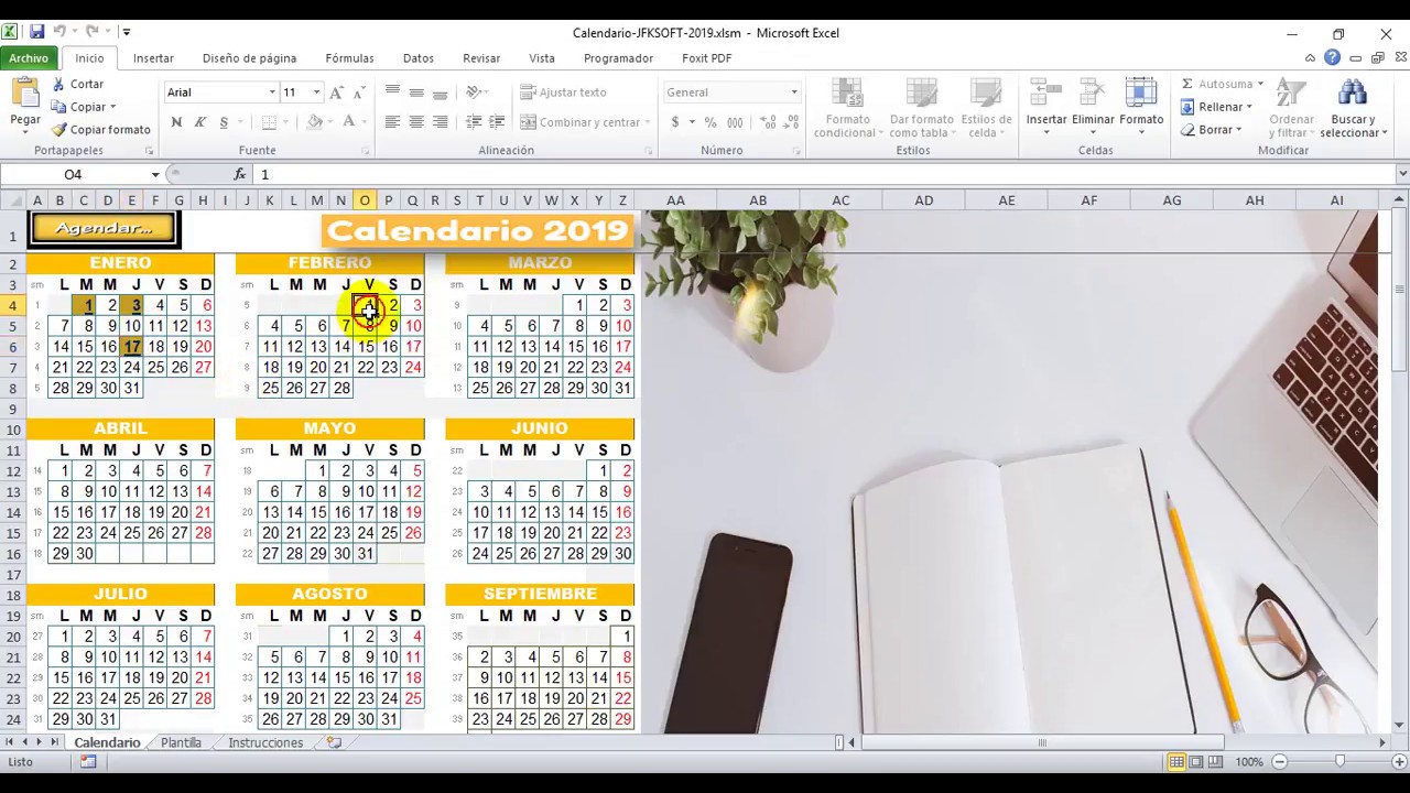 Como hacer calendarios en excel