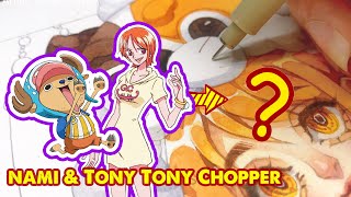 Draw Nami & Tony Tony Chopper - One Piece | Huta Chan Studio