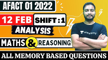 AFCAT 1 2022 Analysis | AFCAT 12th Feb Shift 1 | Maths and Reasoning | career Study | Sandeep Sir |