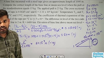 L20 Tape Correction Practice Question || Surveying || GATE & ESE || Ankit Gupta Sir