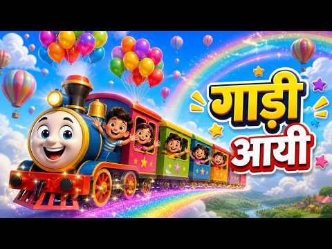 गाड़ी आई गाड़ी आई छुक छुक छुक 🚂 | Gadi Ai Gadi Ai Chuk Chuk Chuk | New Hindi Cartoon Rhymes