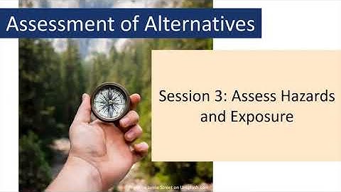 Training on analysis of alternatives: Session 3 - Hazard and exposure