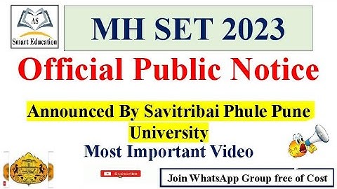 MH SET 2023|Official Public Notice |Announced By Savitribai Phule University| Most Important Video