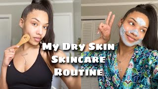 My Dry Skin Skincare Routine | Dry Brushing Your Face | Dry Flaky Winter Skin | BellaDoll94