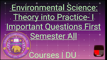 Environmental Science: Theory into Practice- I Important Questions First Semester Allourses | DU