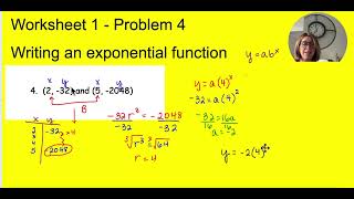 Coach Fred's Alg 2 ~ Writing an exponential function from 2 points