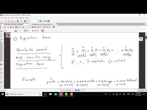 Reporting regression results