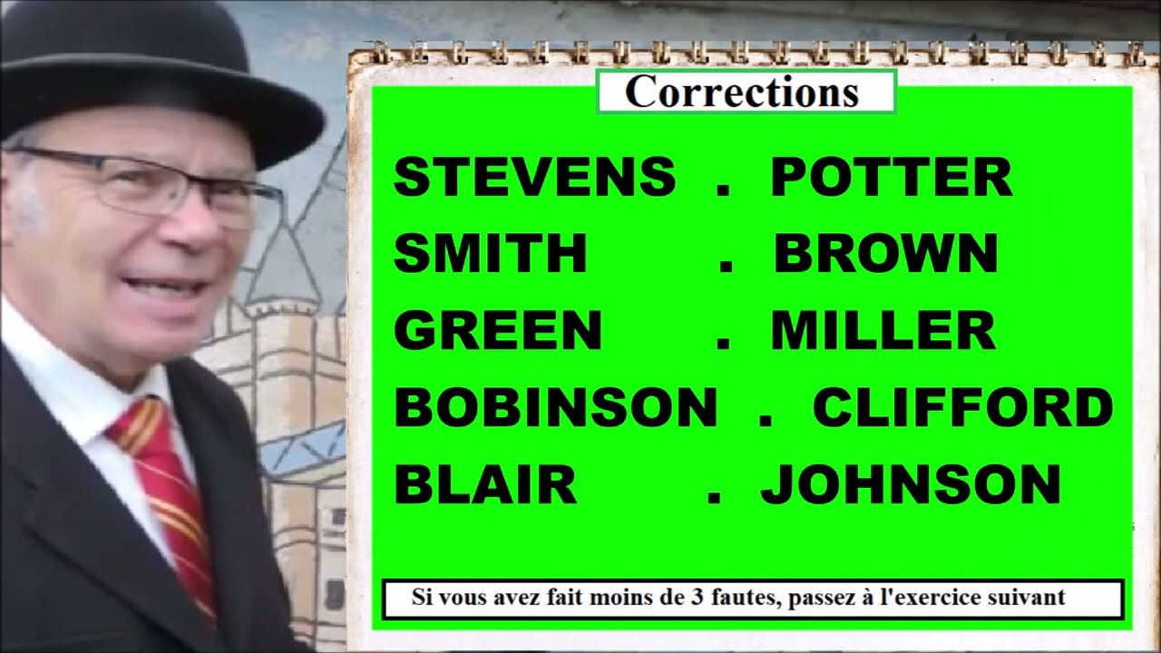 Exercice d’anglais gratuit Epeler un nom de famille 3 YouTube