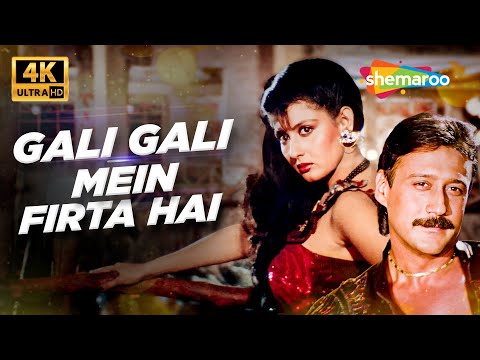 Full 4K Video Gali Gali Mein Phirta Hai Tridev 1989 Jackie Shroff Sangeeta Bijlani Alka Yagnik