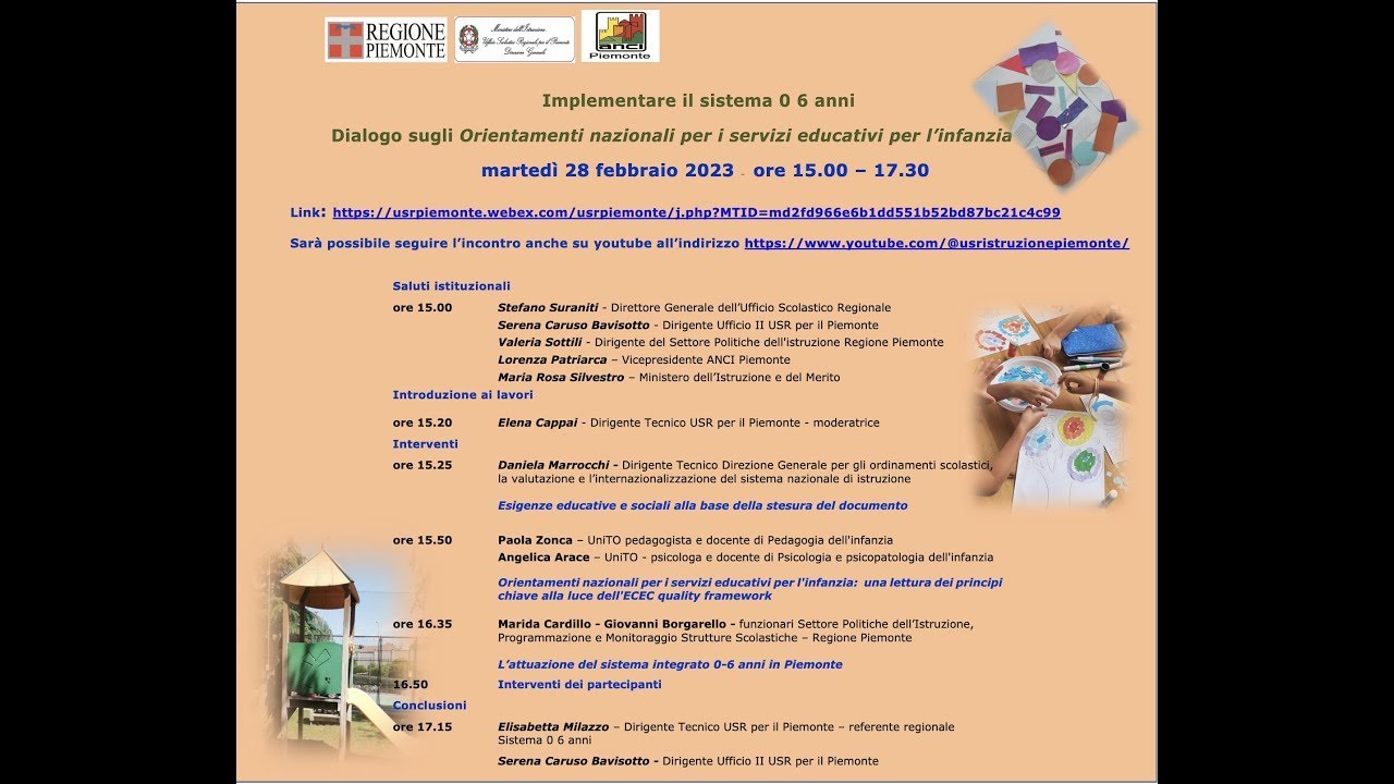 Dialogo sugli Orientamenti nazionali per i servizi educativi per l'infanzia