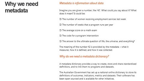 Using a meta-data dictionary