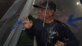 Torii carries Leyland into clubhouse party