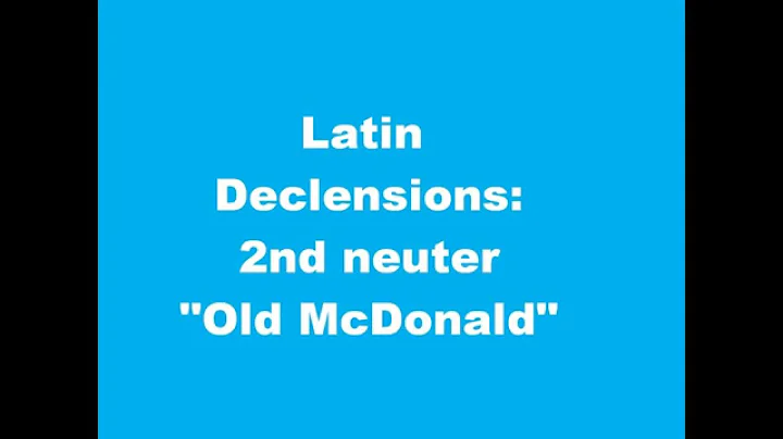 Latin Declensions: 2nd Neuter