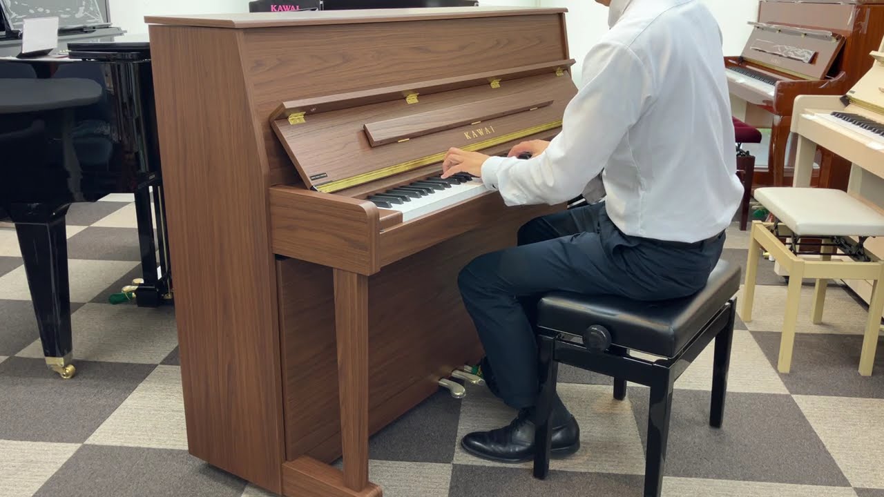 カワイ KAWAI アップライトピアノ　nf-15 モカ カワイ アップライトピアノ NF-15 Chocolat（ショコラ） - YouTube