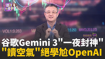 連對手都好評!谷歌Gemini 3"一夜封神"股價創高! Gemini 3發布!谷歌最強大AI模型能反超ChatGPT?! │陳斐娟 主持 │20251120│關我什麼事
