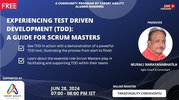 Experiencing Test Driven Development: A Guide for Scrum Masters by Murali Mohan